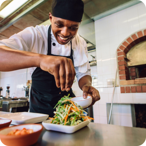 Person preparing healthy meal